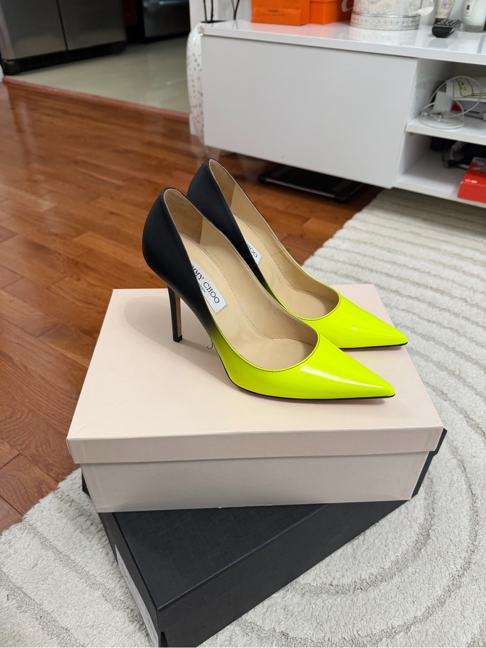 Jimmy Choo Neon and Black Ombre Pumps